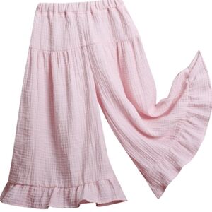 Baby Girl Plus Size Flare Pants Loose Solid Ruffle Elastic Waist Sweatpants